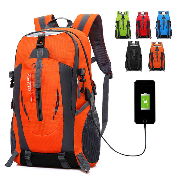 USB Rechargeable Bag 2018 New Backpack Men Large Outdoor Mountaineering Bag Female Sports Travel Mountain Camping Climbing