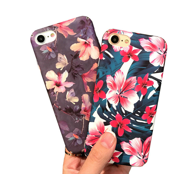 Luxury Cell Phone Cases For Apple iPhone 6 6s 6 plus 7 7plus Flowers Phone Protection Matte hard Shell back cover free shipping