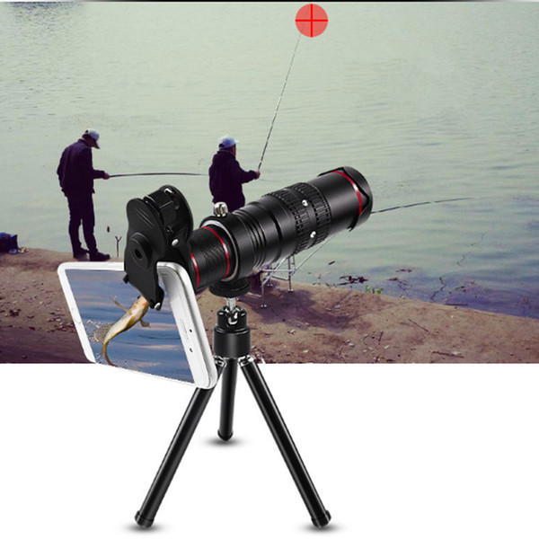 2018 New Arrive Universal 22 Times Monocular HD Telephoto Telescope Zoom External Mobile Phone Lens With Tripod Full Set DHL