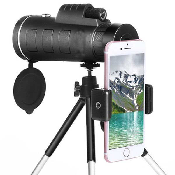 40X60 HD Telescope Mobile Phone Monocular Waterproof With Tripod Smartphone Holder Clip Double Focus Large Eyepiece EMS