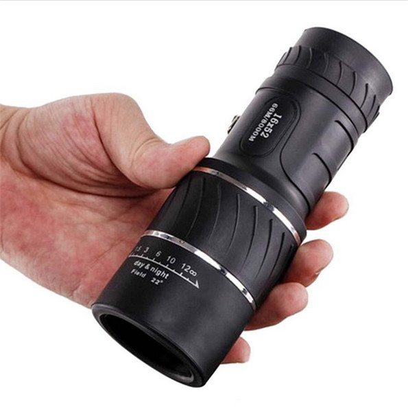 2016 hot sale New Arrival Day & Night Vision 16x52 HD Optical Monocular Hunting Hiking Telescope