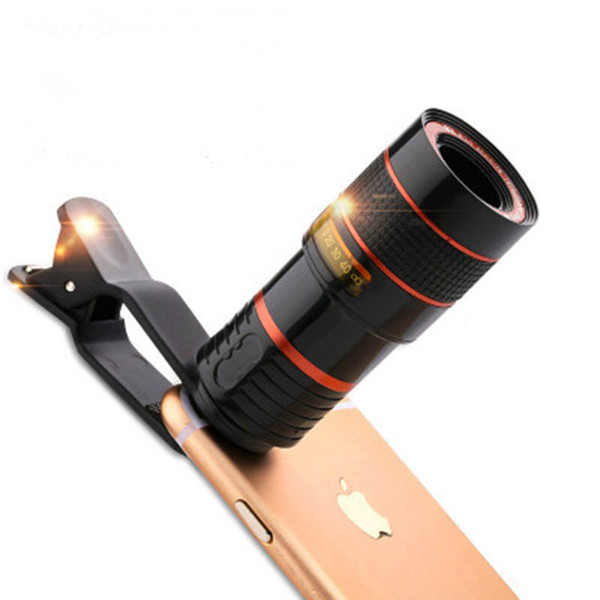 The phone telescope lens 8x amplifies the unni panoramic optical camera lens len and clip for Iphone mi huawei LG mobile smart phone