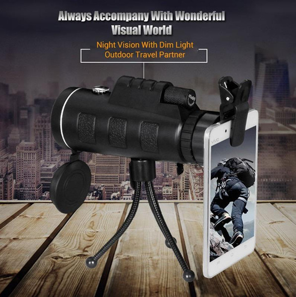 PANDA 40x60 Mini Tripod Telescope Night Vision Monocular Telescopio Phone Camera/Video Telescope With Compass Free Shipping