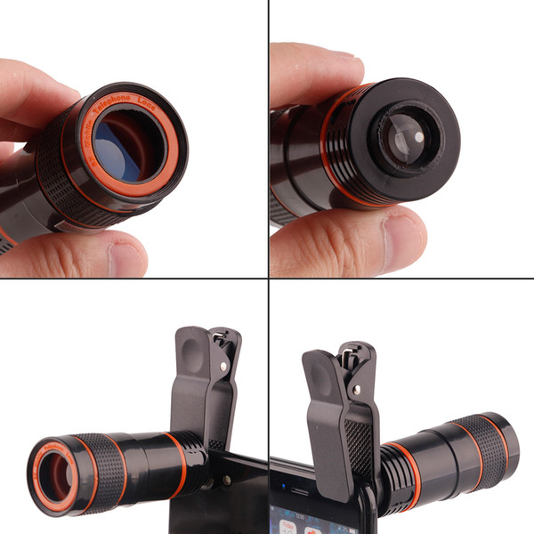 8X Zoom Telescope Lens Telephone Lens unniversal Optical Camera Telephoto phone len with clip for Iphone Samsung LG HTC Sony Smartphone