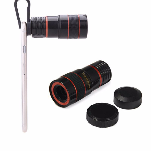 Telescope Lens 8x Zoom unniversal Optical Camera Telephoto len with clip for Iphone Samsung HTC Sony LG mobile smart cell phone