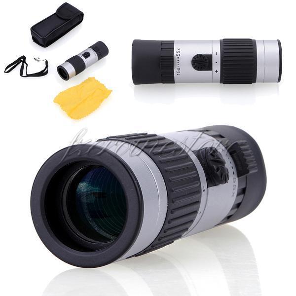 Free Shipping 15-55X Powerful Zoom Adjustable Monocular and Mini Pocket Telescope Sports Concert for Hunting Camping,dandys