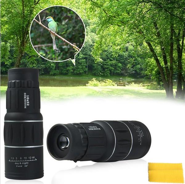 Free shipping 16 x52 Dual Focus Zoom Optic Lens Monocular Telescope Binoculars Multi Coating Lenses Dual Focus Optic Lens Day Night Vision