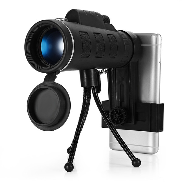 40X60 Monocular Telescope Night Vision Zoom Scope with Compass Phone Clip Tripod for Mobile Phone Camera