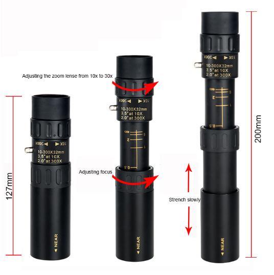 Monocular 10-30x25 Zoom Binoculars Pocket Telescope Portable Monocular Hunting Adjust Focus Optics Scope DHL Free shipping