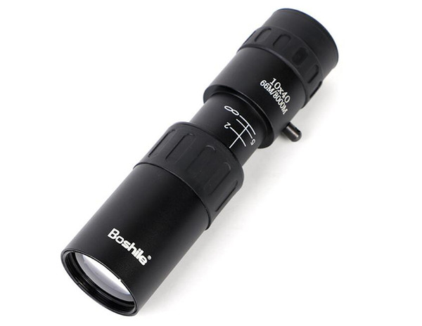 Black Single Focus 10x40 Zoom Monocular Telescope Optic Lens Travel Spotting Scope HD Monoculars Telescopes Outdoor Device Free Shipping