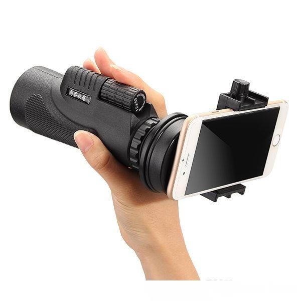 High Quality Enlarge Universal 12x50 Hiking Concert Camera Lens Telescope Monocular With Holder For Android IOS Smartphone Free Shipping