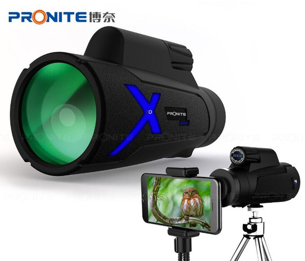 PRONITE M-7 12x50 Monoculars Nitrogen-filled Waterproof HD High-powered Bird Watching Telescope + Mobile Phone Clip + Tripod