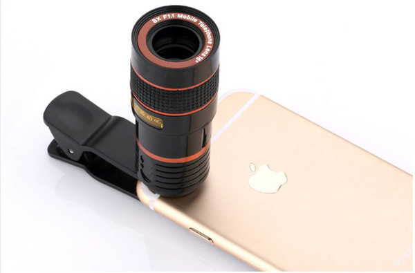 Phone Camera Lens Kit Universal Optical Zoom Lens Marco Lens Focus Telescope with Clip and Eyecups for iphone 8/7/6s/6/6 Plus/6s Plus Samsun