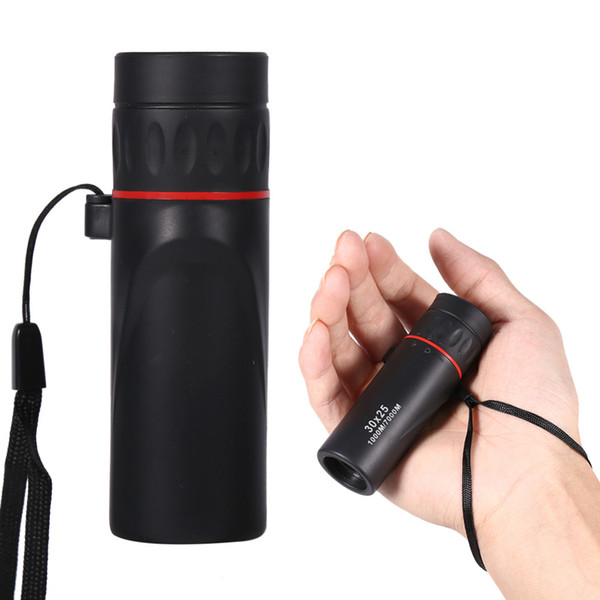 30 x 25 HD Optical Monocular Low Night Vision Waterproof Mini Portable Focus Telescope Zoomable with black color for Travel Hunting