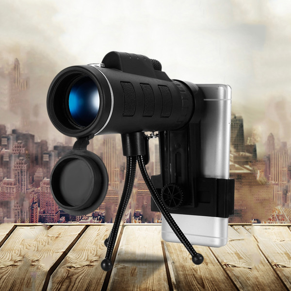 40X60 Monocular Telescope HD Prism Scope with Compass Phone Clip Tripod