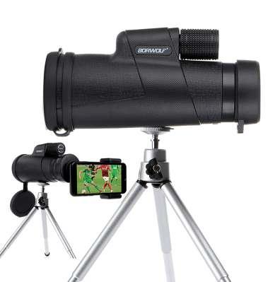 Borwolf Monoculars 10x42 Powerful Binoculars Zoom Field Glasses Great Handheld Telescope with Phone Clip for Bird Watching