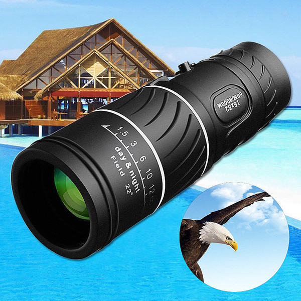 16x52 Hunting Optics HD Optical Lens Day & Night Vision Monocular Waterproof Super Clear Zoom Telescope for Outdoors