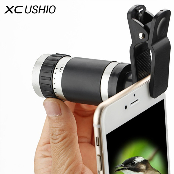 8x Zoom Mobile Monocular Telescope Camera Lens Night Vision Mini Universal Optical Clip Telephoto Black for Phone Accessories