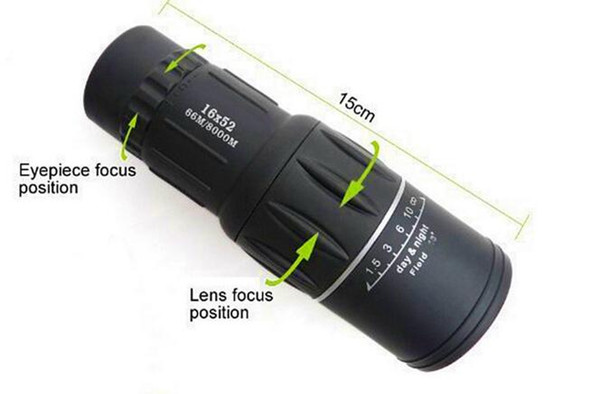 16x52 Monocular HD Telescope Dual Focus Zoom Powerful Monocular Binoculars High times For Bird-watching Gifts Best with free DHL shipping