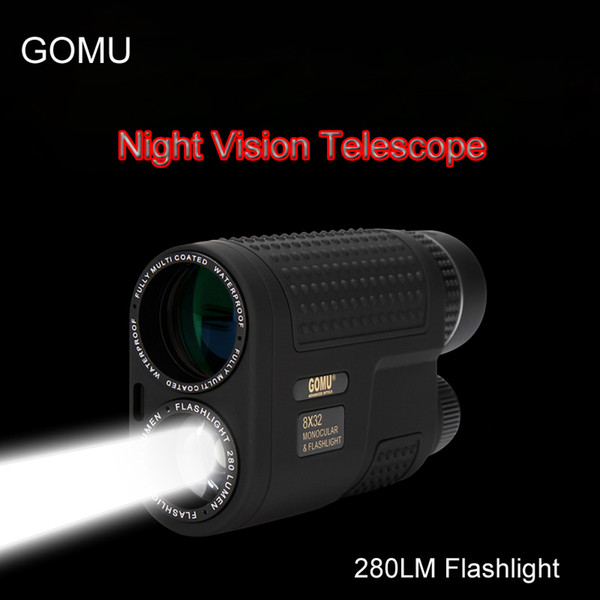 wholesale 8x32 Night Vision Monocular Telescope Multifunctional Compact Telescope Scope Built-in Flashlight No Infrared For Camping