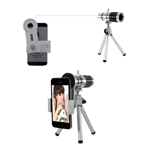 night vision binoculars metal 12 times Monoculars Telescope for iphone 7 6s plus galaxy tripod rotate + stretch cellphone telescopes