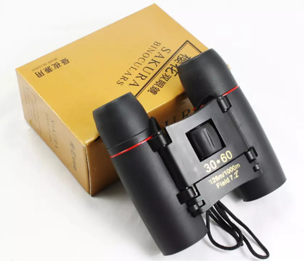 30x60 Sakura HD High-powered Binoculars Telescopes Blue And Red Membrane Binoculars Night Vision Binoculars Portable Folding Telescope 10PCS