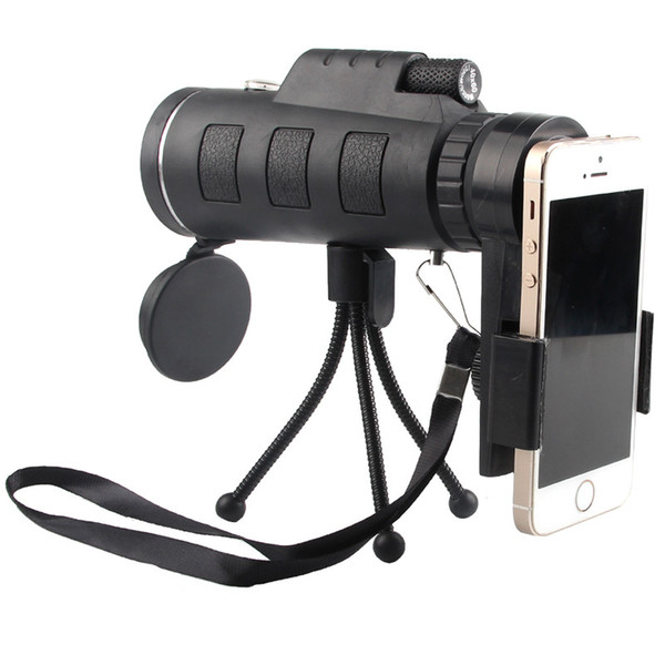 40X60 Monocular Telescope HD Night Vision Prism Scope Portable with Phone Clip for Bird watching hunting