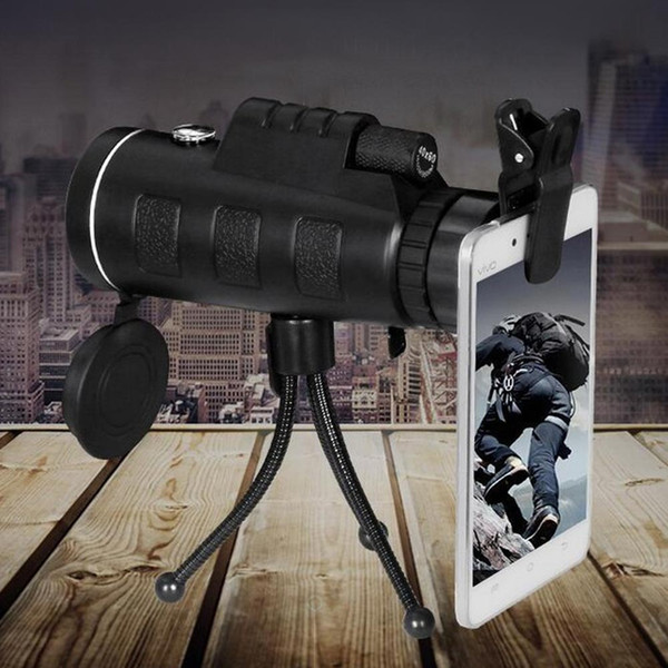 MOQ:10PCS Day and Night Vision HD 40x60 Handheld Optical Monocular Outdoor Camping Hunting Telescope Zoom With Compass Tripod Phone Clip