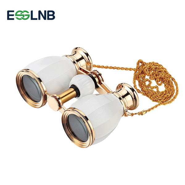 New Style 4X30 Binocular Telescope Opera Glasses Coated Theater Glass Retro Binocular With Chain Telescopio Lady Gifts 5 Colors