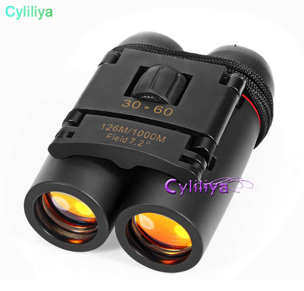 Mini Binoculars 30X60 Folding with Night Vision Binoculars Zoom Optical Len Telescope for outdoor bird watching travelling hunting camping