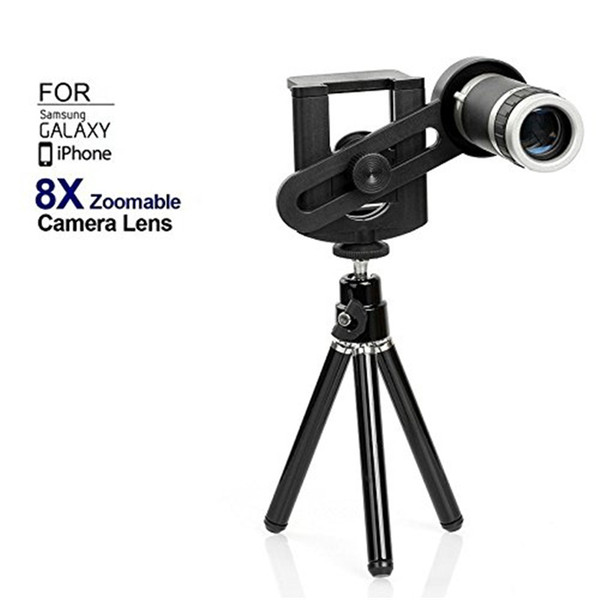 8x Zoom Telephoto Phone Lens For iPhone 6 6plus 5s 5 4s 4 Samsung S6 S5 Optical Telescope Camera Kit + Mini Tripod Free DHL