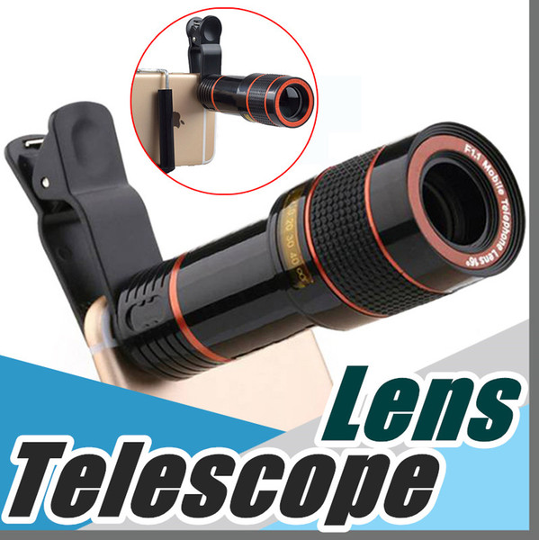 Telescope Lens 8x Zoom unniversal Optical Camera Telephoto len with clip for Iphone Samsung HTC Sony LG mobile smart cell phone