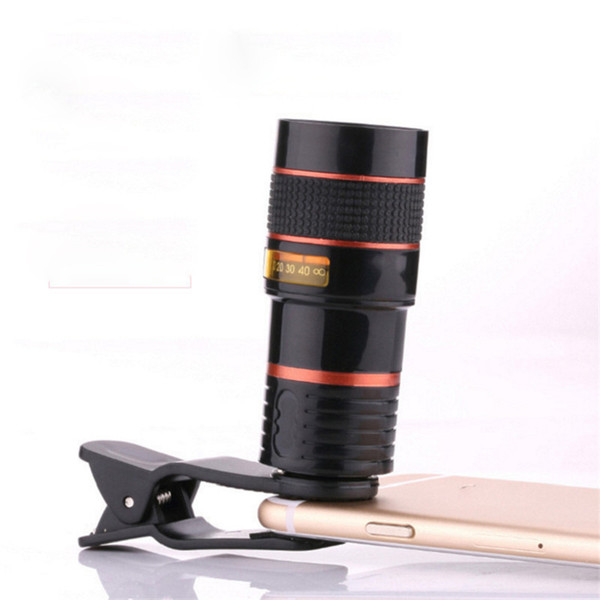 8X Zoom Telescope Lens Telephone Lens unniversal Optical Camera Telephoto phone len with clip for Smartphone OTH101