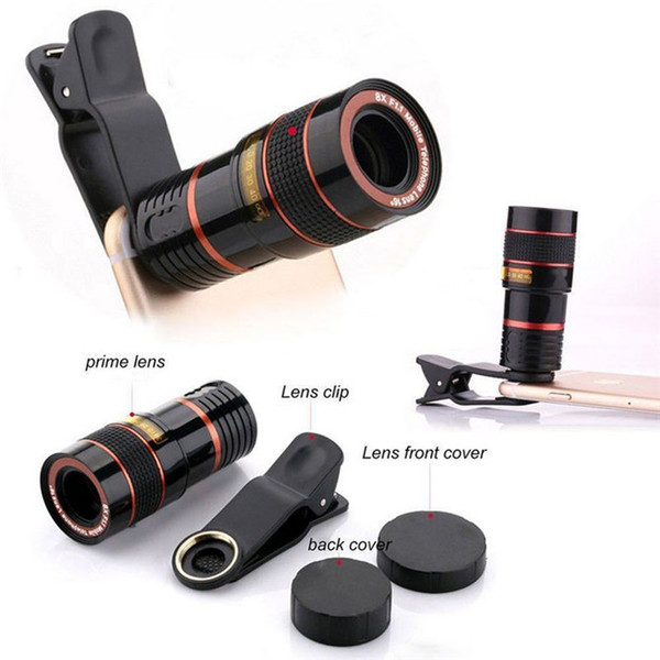 12X Zoom Telescope Lens Telephone Lens 8X unniversal Optical Camera Telephoto phone len with clip for Iphone Samsung LG HTC Sony Smartphone