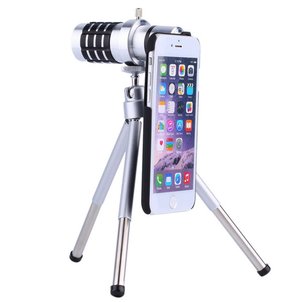 1Pc At High Magnification Hd 12x Optical Zoom Len Camera Mobile Telescope With Tripod Clip For Iphone 5 5s Te002