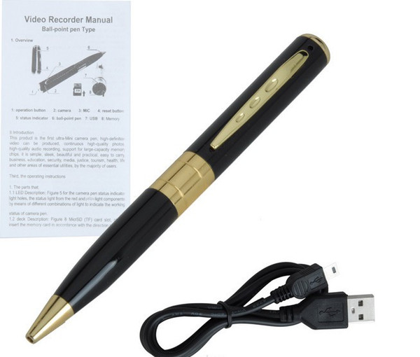 free shipping5pcs//lot. HOT New Special Pen Mini Camera 720x480 PEN Video Recorder Pen DVR 8G Surveillance Camcorder