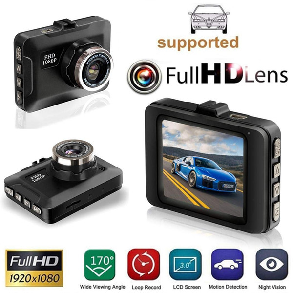 Dash Cam 1080P Full HD Mini Car Driving Recorder 120° Wide Angle, Motion Detection, G-Sensor, Loop Recording, On-Dash Video