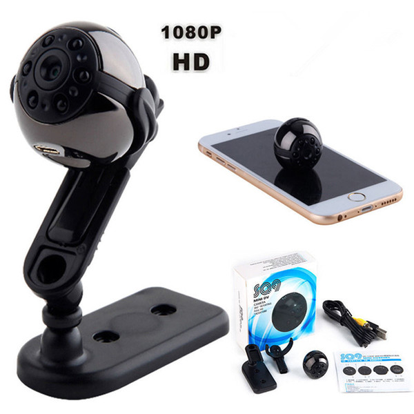 SQ9 Mini Camera 1080P HD Video Recorder Infrared Night Motion Detection Micro Camera 360 Degree Rotation Digital Camera 10pc/lot