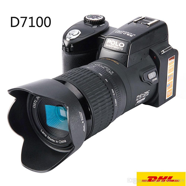 DHL Free HD POLO D7100 Digital Camera 33Million Pixel Auto Focus Professional SLR Video Camera 24X Optical Zoom Three Lens