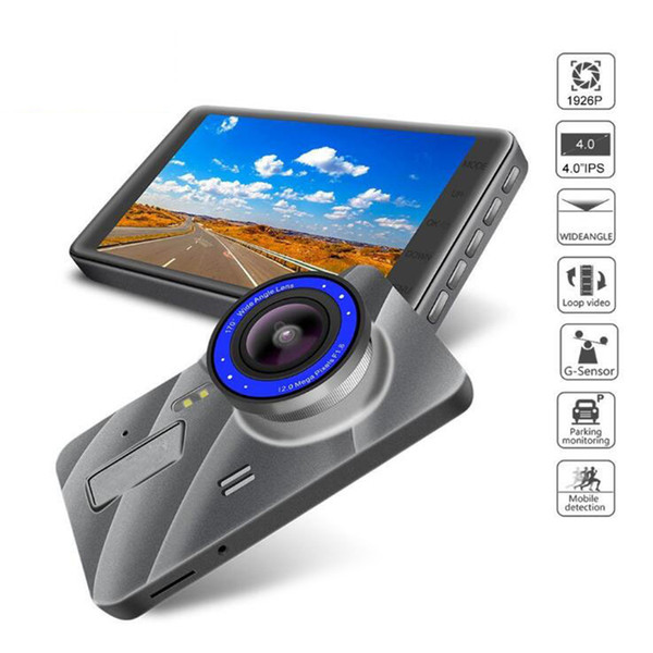 Latest 4 inch Car DVR Camera Full HD 1080P Dual Lens Video Recorder Parking Monitor Rear view Auto Camera Motion Detection