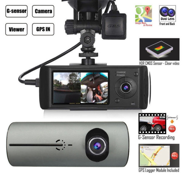 piont shoot camera Dual Lens Camera HD Dash Cam G-Sensor w/ Lock Button Automatic Cycle Recording normal no GPS