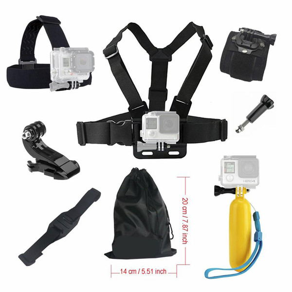 GoPro Accessories Kit Bundle for GoPro Hero Camera Head Chest Strap+Suction Cup Mount+Wrist Strap+Floating Grip Accessory Set for GoPro Hero