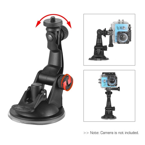 Action Camera Car Suction Cup Mount Holder with Tripod Adapter for GoPro hero 7/6/5/4 SJCAM /YI & Other Action Cameras