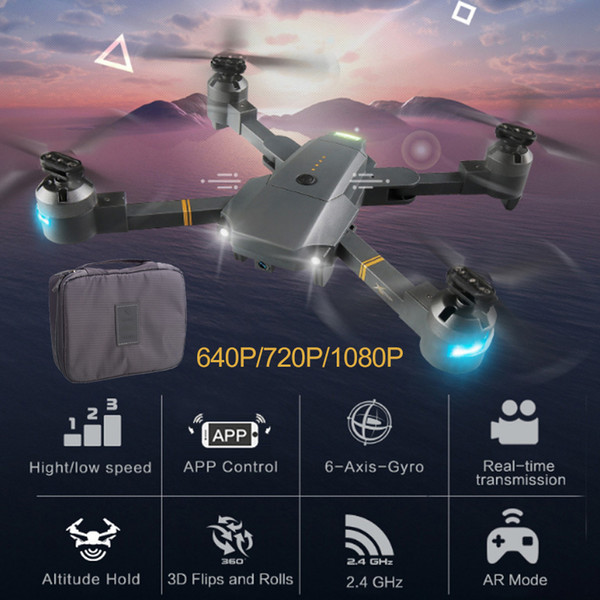 wholesale XT-1 Quadcopter 2.4GHz 6 axis gyro 1080P 120 degree camera LED lighting fixed high folding UAV + receiving packet Drone