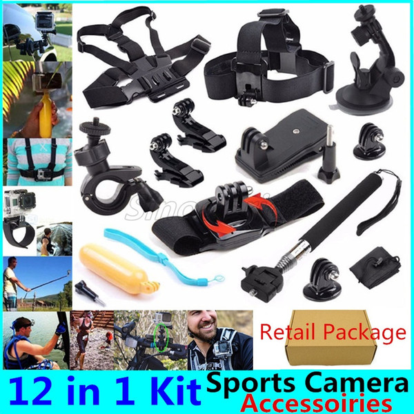 12 in 1 Universal Kit Accessories For Gopro Hero 7 6 5 4 3+ 3 2 1 Outdoor Sport Action Camera Kit Set