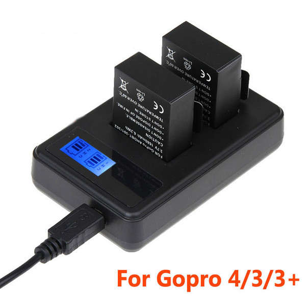 Go Pro Accessories USB Battery Charger LCD Screen Display with Android Cable for Gopro Hero 4 3 3+ Intelligent Protection Charge