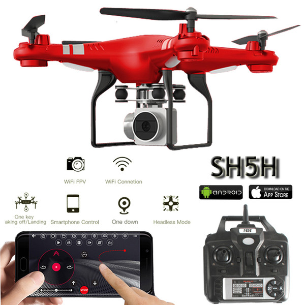 Sh5h Quadcopter With Camera 1080p Wifi Real Time Video Altitude Hold Headless One Key Return Fpv Racing Rc Drones With Camera Hd T190621