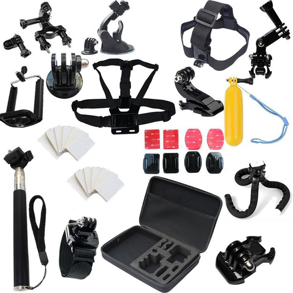 Freeshipping Accessories Set For GoPro Hero 5 3 4 session + tripod camera bag strap for XIAOMI YI 4K