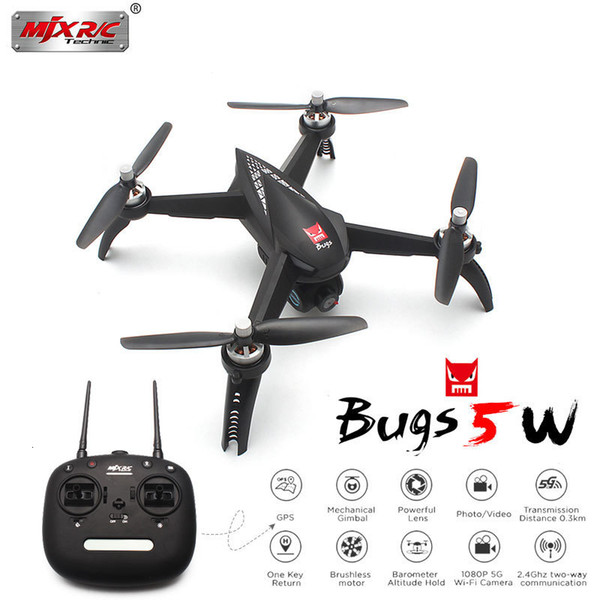 Mjx Bugs 5w B5w Gps Brushless Rc Quadcopter With 5g 1080p Wifi Fpv Camera Hd Auto Return Vs Hubsan H501s Professional Drone T190621