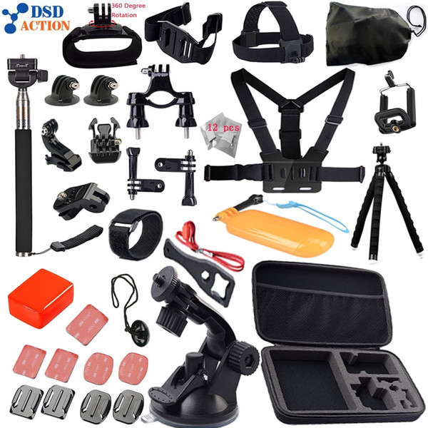 Freeshipping Accessories kit for Go pro Hero 5 4 3+2 Chest Belt Head Mount Strap for xiaomi yi action camera 12D